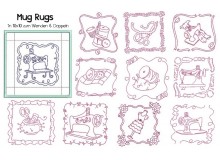 Stickserie ITH Sewing Blocks Mug Rugs oder Nadelkissen